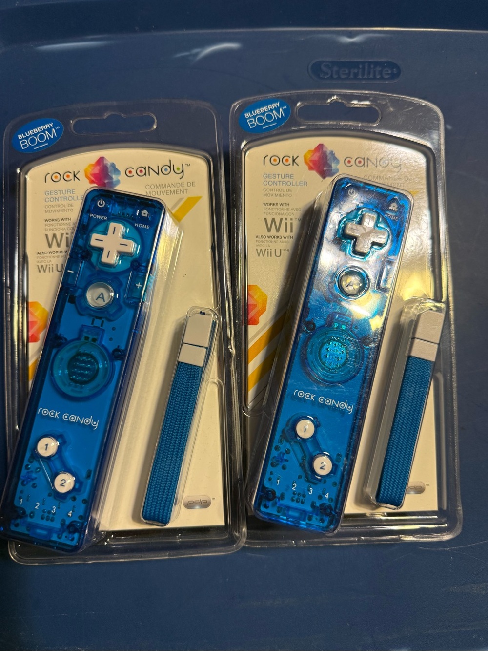Rock & Candy Blue Translucent Wireless Motion Controller Pair with Blue Straps